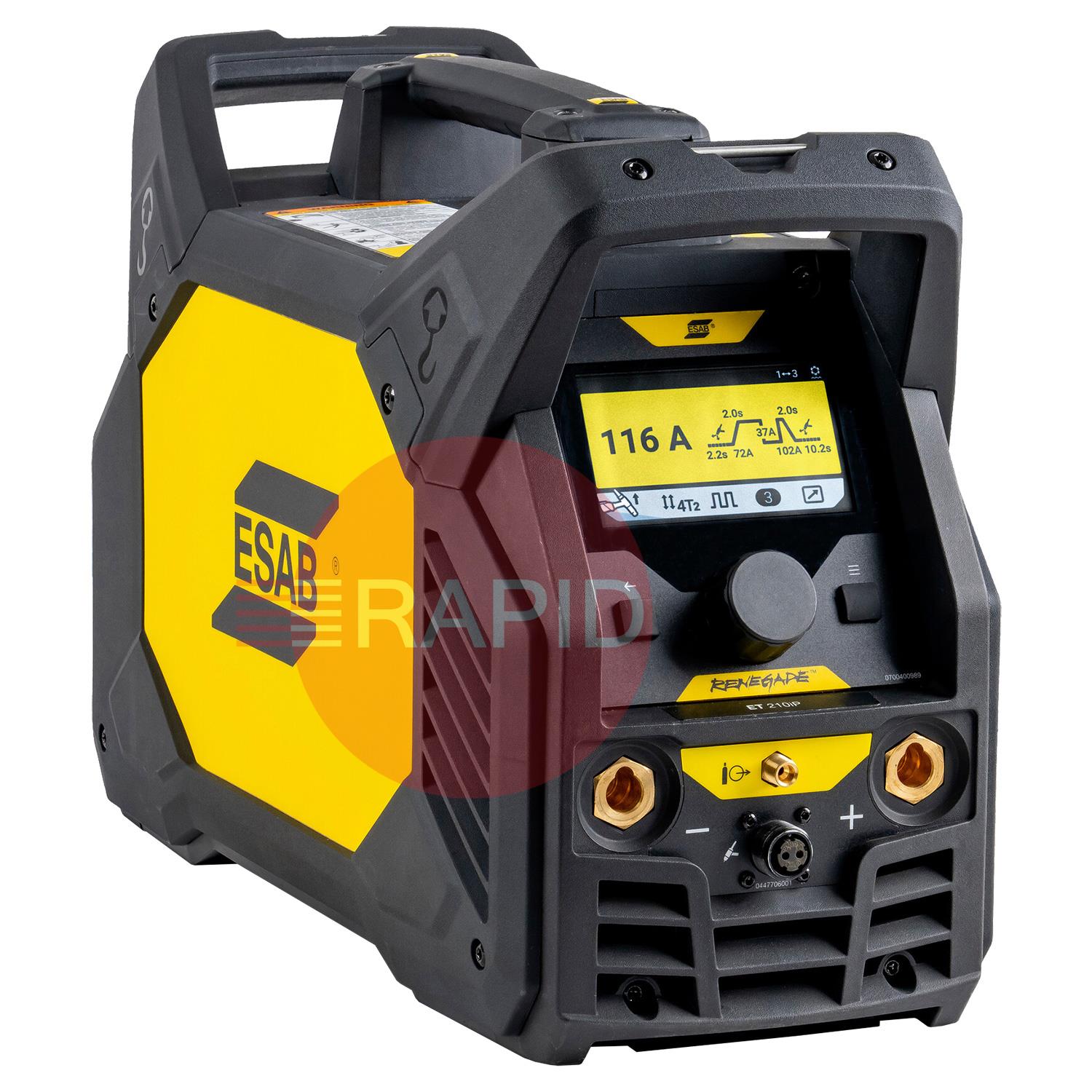 0447750891  ESAB Renegade ET 210iP DC Advanced Ready To Weld Water-Cooled Package with 4m TIG Torch - 115 / 230v, 1ph